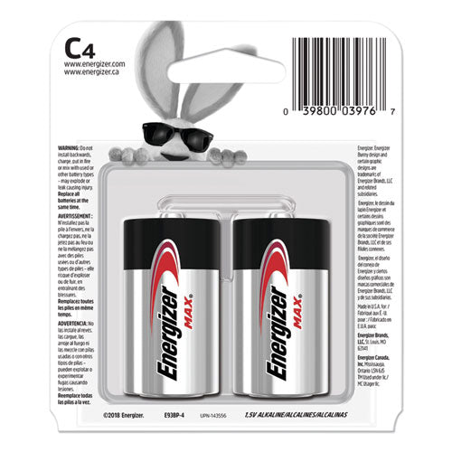 Energizer® wholesale. ENERGIZER Max Alkaline C Batteries, 1.5v, 4-pack. HSD Wholesale: Janitorial Supplies, Breakroom Supplies, Office Supplies.