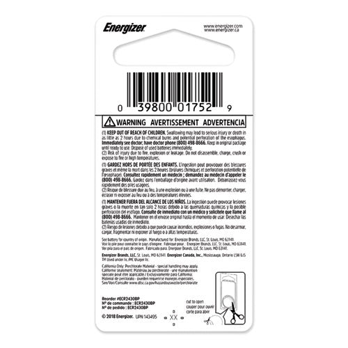 Energizer® wholesale. ENERGIZER 2430 Lithium Coin Battery, 3v. HSD Wholesale: Janitorial Supplies, Breakroom Supplies, Office Supplies.