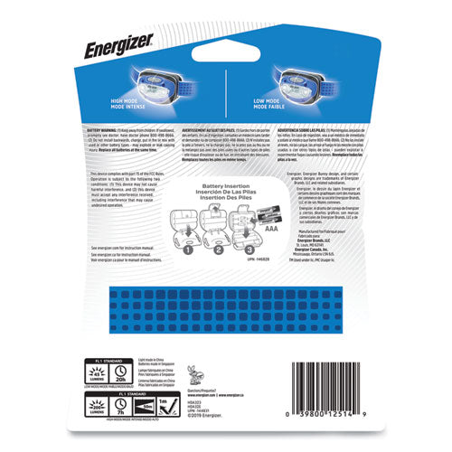 Energizer® wholesale. ENERGIZER Led Headlight, 3 Aaa Batteries (included), Blue. HSD Wholesale: Janitorial Supplies, Breakroom Supplies, Office Supplies.