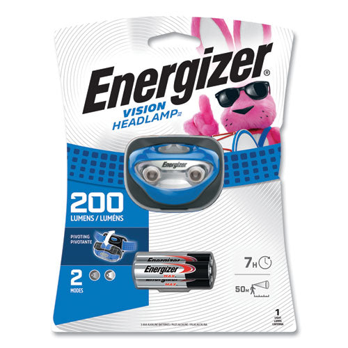 Energizer® wholesale. ENERGIZER Led Headlight, 3 Aaa Batteries (included), Blue. HSD Wholesale: Janitorial Supplies, Breakroom Supplies, Office Supplies.