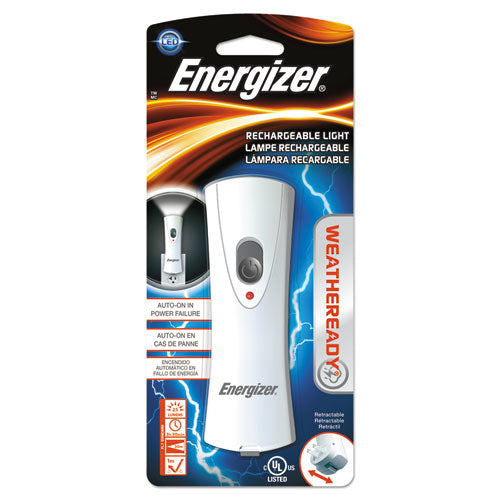 Energizer® wholesale. ENERGIZER Weather Ready Led Flashlight, 1 Nimh Rechargeable Battery (included), Silver-gray. HSD Wholesale: Janitorial Supplies, Breakroom Supplies, Office Supplies.