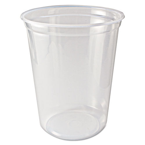 Fabri-Kal® wholesale. Microwavable Deli Containers, 32 Oz, 4.6" Diameter X 5.6"h, Clear, 500-carton. HSD Wholesale: Janitorial Supplies, Breakroom Supplies, Office Supplies.