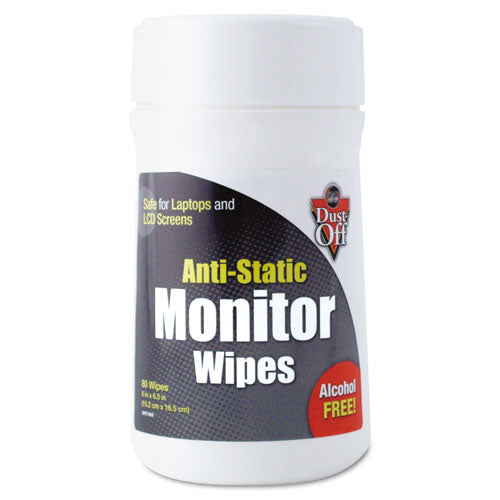 Dust-Off® wholesale. Premoistened Monitor Cleaning Wipes, Cloth, 6 X 6.5, 80-tub. HSD Wholesale: Janitorial Supplies, Breakroom Supplies, Office Supplies.