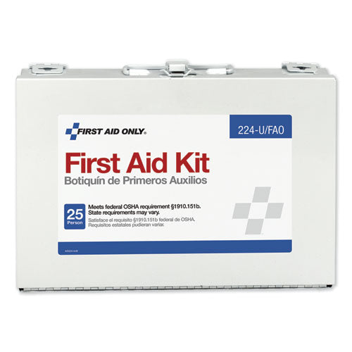 First Aid Only™ wholesale. First Aid Kit For 25 People, 106-pieces, Osha Compliant, Metal Case. HSD Wholesale: Janitorial Supplies, Breakroom Supplies, Office Supplies.