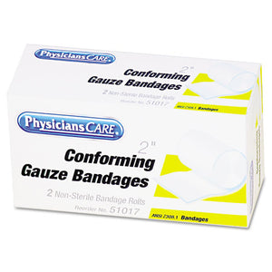 PhysiciansCare® by First Aid Only® wholesale. First Aid Conforming Gauze Bandage, 2" Wide, 2 Rolls-box. HSD Wholesale: Janitorial Supplies, Breakroom Supplies, Office Supplies.