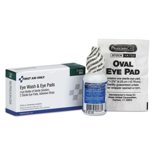 First Aid Only™ wholesale. Eyewash Set W-eyepads And Adhesive Strips. HSD Wholesale: Janitorial Supplies, Breakroom Supplies, Office Supplies.
