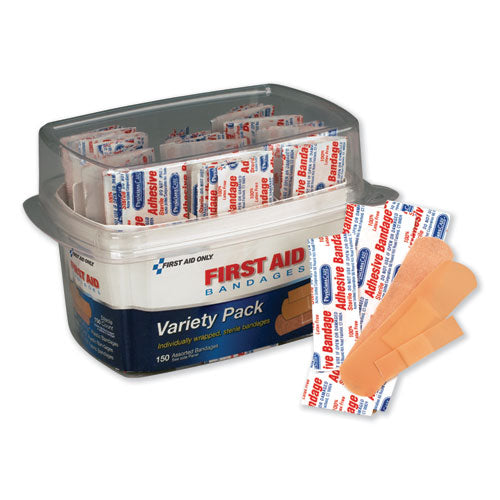 PhysiciansCare® by First Aid Only® wholesale. First Aid Bandages, Assorted, 150 Pieces-kit. HSD Wholesale: Janitorial Supplies, Breakroom Supplies, Office Supplies.