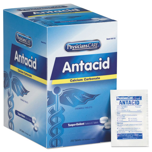 First Aid Only™ wholesale. Over The Counter Antacid Medications For First Aid Cabinet, 2 Tablets-dose, 125 Doses-box. HSD Wholesale: Janitorial Supplies, Breakroom Supplies, Office Supplies.