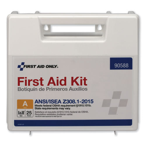 First Aid Only™ wholesale. Ansi 2015 Compliant Class A Type I And Ii First Aid Kit For 25 People, 89 Pieces. HSD Wholesale: Janitorial Supplies, Breakroom Supplies, Office Supplies.