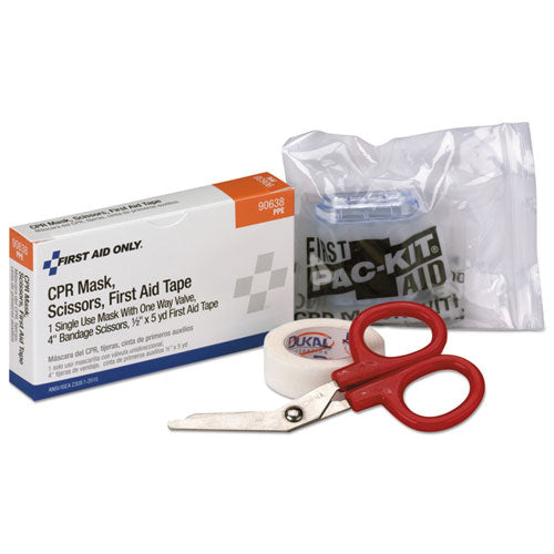 First Aid Only™ wholesale. 24 Unit Ansi Class A+ Refill, Cpr Breather, Scissors, Tape. HSD Wholesale: Janitorial Supplies, Breakroom Supplies, Office Supplies.