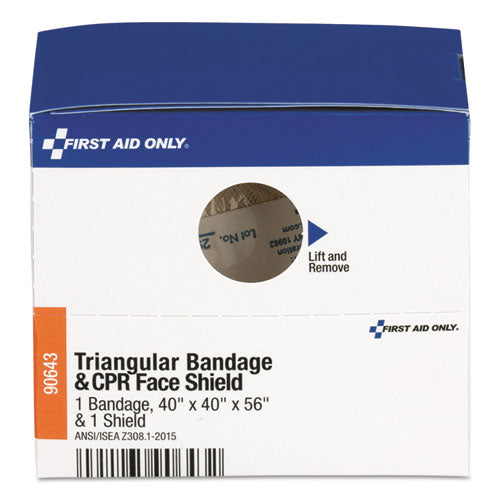 First Aid Only™ wholesale. Triangular Sling-bandage And Cpr Mask, 2 Pieces. HSD Wholesale: Janitorial Supplies, Breakroom Supplies, Office Supplies.