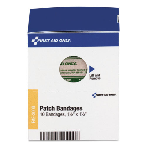 First Aid Only™ wholesale. Smartcompliance Patch Bandages, 1 1-2" X 1 1-2", 10-box. HSD Wholesale: Janitorial Supplies, Breakroom Supplies, Office Supplies.