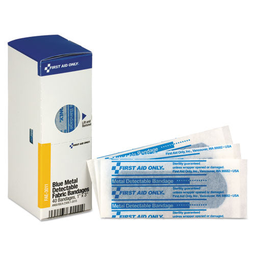 First Aid Only™ wholesale. Refill F-smartcompliance Gen Cabinet, Blue Metal Detectable Bandages,1x3,40-bx. HSD Wholesale: Janitorial Supplies, Breakroom Supplies, Office Supplies.