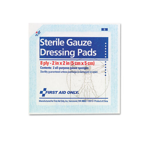 First Aid Only™ wholesale. Smartcompliance Gauze Pads, 2" X 2", 5-pack. HSD Wholesale: Janitorial Supplies, Breakroom Supplies, Office Supplies.