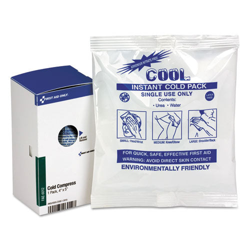 First Aid Only™ wholesale. Smartcompliance Instant Cold Compress, 5" X 4". HSD Wholesale: Janitorial Supplies, Breakroom Supplies, Office Supplies.