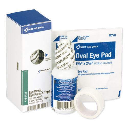 First Aid Only™ wholesale. Smartcompliance Eyewash Set With Eyepads And Adhesive Tape. HSD Wholesale: Janitorial Supplies, Breakroom Supplies, Office Supplies.