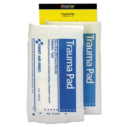 First Aid Only™ wholesale. Smartcompliance Refill Trauma Pad, 5 X 9, White, 2-bag. HSD Wholesale: Janitorial Supplies, Breakroom Supplies, Office Supplies.