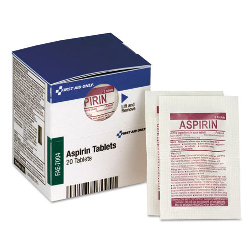 First Aid Only™ wholesale. Smartcompliance Aspirin Refill, 2-packet, 10 Packet-box. HSD Wholesale: Janitorial Supplies, Breakroom Supplies, Office Supplies.