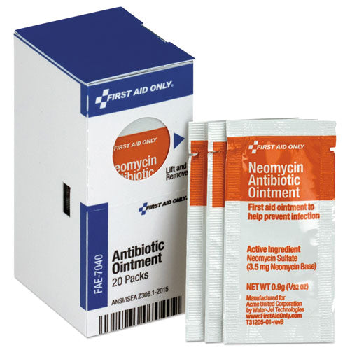 First Aid Only™ wholesale. Refill For Smartcompliance Gen Cabinet, Antibiotic Ointment, 0.9g Packet, 20-bx. HSD Wholesale: Janitorial Supplies, Breakroom Supplies, Office Supplies.