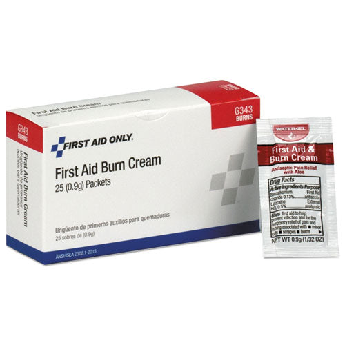 First Aid Only™ wholesale. 24 Unit Ansi Class A+ Refill, Burn Cream, 25-box. HSD Wholesale: Janitorial Supplies, Breakroom Supplies, Office Supplies.