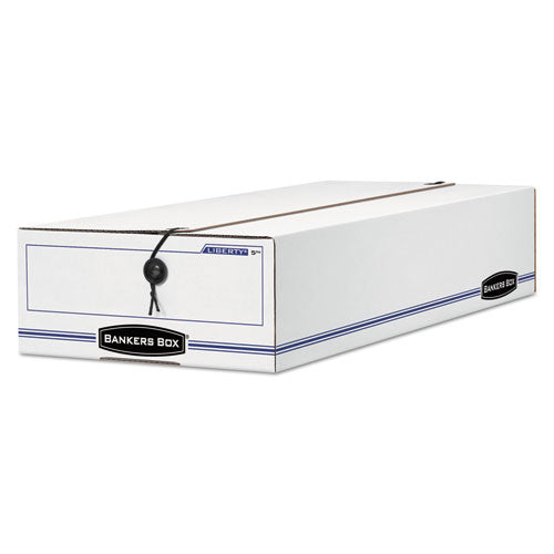 Bankers Box® wholesale. Liberty Check And Form Boxes, 9.25" X 23.75" X 4.25", White-blue, 12-carton. HSD Wholesale: Janitorial Supplies, Breakroom Supplies, Office Supplies.