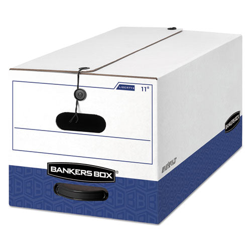 Bankers Box® wholesale. Liberty Heavy-duty Strength Storage Boxes, Letter Files, 12.25" X 24.13" X 10.75", White-blue, 4-carton. HSD Wholesale: Janitorial Supplies, Breakroom Supplies, Office Supplies.