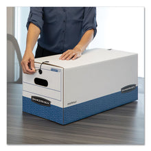 Load image into Gallery viewer, Bankers Box® wholesale. Liberty Heavy-duty Strength Storage Boxes, Letter Files, 12.25&quot; X 24.13&quot; X 10.75&quot;, White-blue, 12-carton. HSD Wholesale: Janitorial Supplies, Breakroom Supplies, Office Supplies.