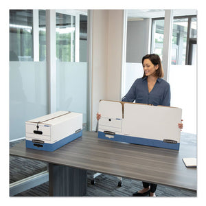 Bankers Box® wholesale. Liberty Heavy-duty Strength Storage Boxes, Letter Files, 12.25" X 24.13" X 10.75", White-blue, 12-carton. HSD Wholesale: Janitorial Supplies, Breakroom Supplies, Office Supplies.