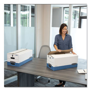 Bankers Box® wholesale. Liberty Heavy-duty Strength Storage Boxes, Legal Files, 15.25" X 24.13" X 10.75", White-blue, 4-carton. HSD Wholesale: Janitorial Supplies, Breakroom Supplies, Office Supplies.