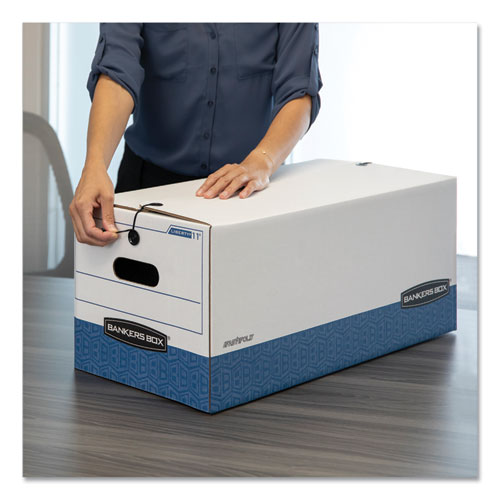 Bankers Box® wholesale. Liberty Heavy-duty Strength Storage Boxes, Legal Files, 15.25" X 24.13" X 10.75", White-blue, 4-carton. HSD Wholesale: Janitorial Supplies, Breakroom Supplies, Office Supplies.