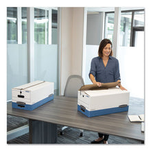 Load image into Gallery viewer, Bankers Box® wholesale. Liberty Heavy-duty Strength Storage Boxes, Legal Files, 15.25&quot; X 24.13&quot; X 10.75&quot;, White-blue, 12-carton. HSD Wholesale: Janitorial Supplies, Breakroom Supplies, Office Supplies.
