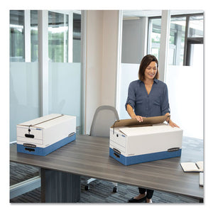 Bankers Box® wholesale. Liberty Heavy-duty Strength Storage Boxes, Legal Files, 15.25" X 24.13" X 10.75", White-blue, 12-carton. HSD Wholesale: Janitorial Supplies, Breakroom Supplies, Office Supplies.