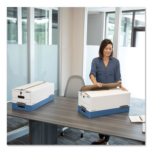 Bankers Box® wholesale. Liberty Heavy-duty Strength Storage Boxes, Legal Files, 15.25" X 24.13" X 10.75", White-blue, 12-carton. HSD Wholesale: Janitorial Supplies, Breakroom Supplies, Office Supplies.