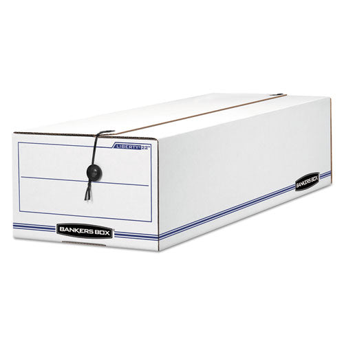 Bankers Box® wholesale. Liberty Check And Form Boxes, 9" X 24.25" X 7.5", White-blue, 12-carton. HSD Wholesale: Janitorial Supplies, Breakroom Supplies, Office Supplies.
