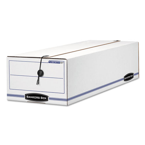 Bankers Box® wholesale. Liberty Check And Form Boxes, 9.75" X 23.75" X 6.25", White-blue, 12-carton. HSD Wholesale: Janitorial Supplies, Breakroom Supplies, Office Supplies.