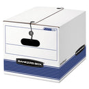 Bankers Box® wholesale. Stor-file Medium-duty Strength Storage Boxes, Letter-legal Files, 12.25" X 16" X 11", White-blue, 4-carton. HSD Wholesale: Janitorial Supplies, Breakroom Supplies, Office Supplies.
