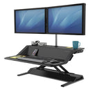 Fellowes® wholesale. Lotus Sit-stands Workstation, 32.75" X 24.25" X 5.5" To 22.5", Black. HSD Wholesale: Janitorial Supplies, Breakroom Supplies, Office Supplies.