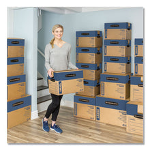Load image into Gallery viewer, Bankers Box® wholesale. Smoothmove Prime Moving-storage Boxes, Medium, Regular Slotted Container (rsc), 18&quot; X 18&quot; X 16&quot;, Brown Kraft-blue, 8-carton. HSD Wholesale: Janitorial Supplies, Breakroom Supplies, Office Supplies.