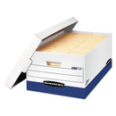 Bankers Box® wholesale. Presto Heavy-duty Storage Boxes, Legal Files, 16" X 10.38", White-blue, 12-carton. HSD Wholesale: Janitorial Supplies, Breakroom Supplies, Office Supplies.