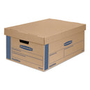 Bankers Box® wholesale. Smoothmove Prime Moving And Storage Boxes, Large, Half Slotted Container (hsc), 24" X 15" X 10", Brown Kraft-blue, 8-carton. HSD Wholesale: Janitorial Supplies, Breakroom Supplies, Office Supplies.