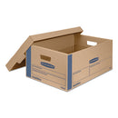 Bankers Box® wholesale. Smoothmove Prime Moving And Storage Boxes, Large, Half Slotted Container (hsc), 24" X 15" X 10", Brown Kraft-blue, 8-carton. HSD Wholesale: Janitorial Supplies, Breakroom Supplies, Office Supplies.