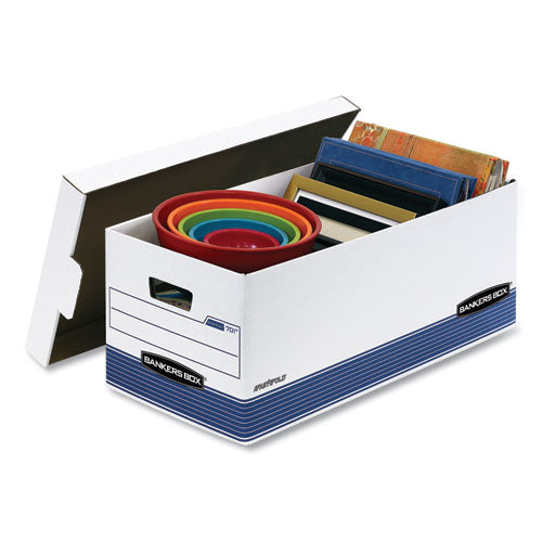 Bankers Box® wholesale. Stor-file Medium-duty Storage Boxes, Letter Files, 12.88" X 25.38" X 10.25", White-blue, 4-carton. HSD Wholesale: Janitorial Supplies, Breakroom Supplies, Office Supplies.