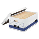 Bankers Box® wholesale. Stor-file Medium-duty Storage Boxes, Legal Files, 15.88" X 25.38" X 10.25", White-blue, 4-carton. HSD Wholesale: Janitorial Supplies, Breakroom Supplies, Office Supplies.
