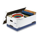 Bankers Box® wholesale. Stor-file Medium-duty Storage Boxes, Legal Files, 15.88" X 25.38" X 10.25", White-blue, 12-carton. HSD Wholesale: Janitorial Supplies, Breakroom Supplies, Office Supplies.