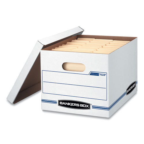 Bankers Box® wholesale. Stor-file Basic-duty Storage Boxes, Letter-legal Files, 12.5" X 16.25" X 10.5", White-blue, 4-carton. HSD Wholesale: Janitorial Supplies, Breakroom Supplies, Office Supplies.