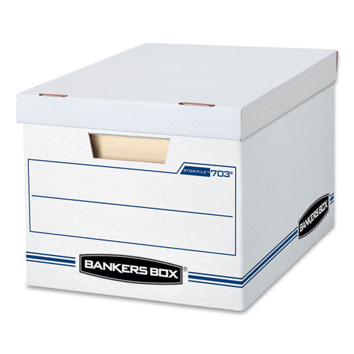 Bankers Box® wholesale. Stor-file Basic-duty Storage Boxes, Letter-legal Files, 12.5" X 16.25" X 10.5", White-blue, 4-carton. HSD Wholesale: Janitorial Supplies, Breakroom Supplies, Office Supplies.