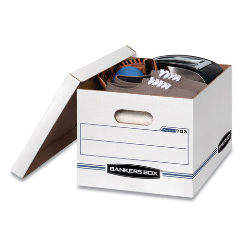 Bankers Box® wholesale. Stor-file Basic-duty Storage Boxes, Letter-legal Files, 12.5" X 16.25" X 10.5", White-blue, 12-carton. HSD Wholesale: Janitorial Supplies, Breakroom Supplies, Office Supplies.