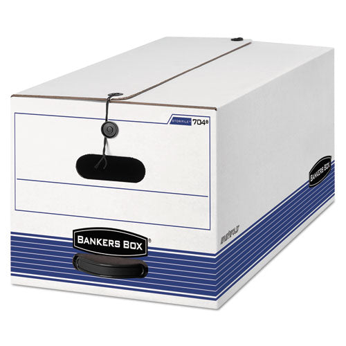 Bankers Box® wholesale. Stor-file Medium-duty Strength Storage Boxes, Letter Files, 12.25" X 24.13" X 10.75", White-blue, 4-carton. HSD Wholesale: Janitorial Supplies, Breakroom Supplies, Office Supplies.