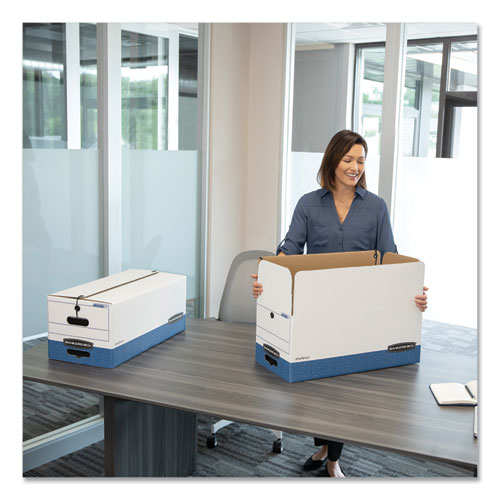 Bankers Box® wholesale. Stor-file Medium-duty Strength Storage Boxes, Letter Files, 12.25" X 24.13" X 10.75", White-blue, 12-carton. HSD Wholesale: Janitorial Supplies, Breakroom Supplies, Office Supplies.