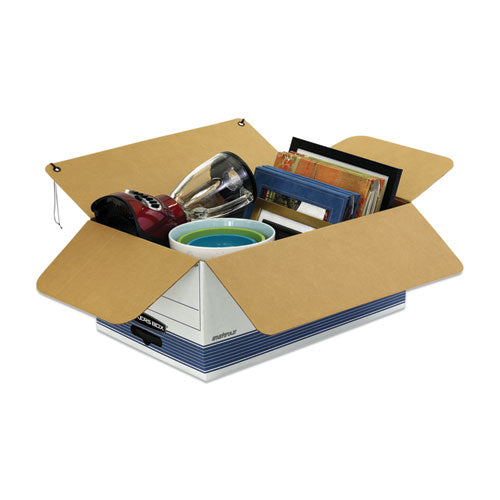 Bankers Box® wholesale. Stor-file Medium-duty Strength Storage Boxes, Legal Files, 15.25" X 19.75" X 10.75", White-blue, 4-carton. HSD Wholesale: Janitorial Supplies, Breakroom Supplies, Office Supplies.